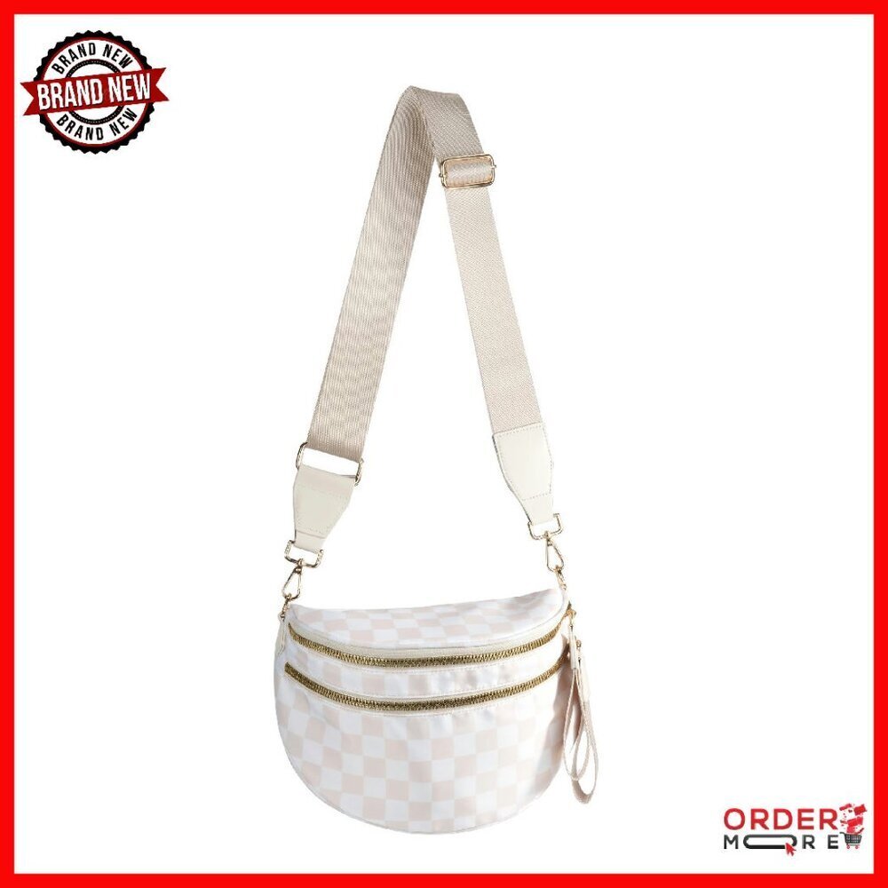 Spacious Nylon Crossbody Bag with Removable Straps, Large Capacity